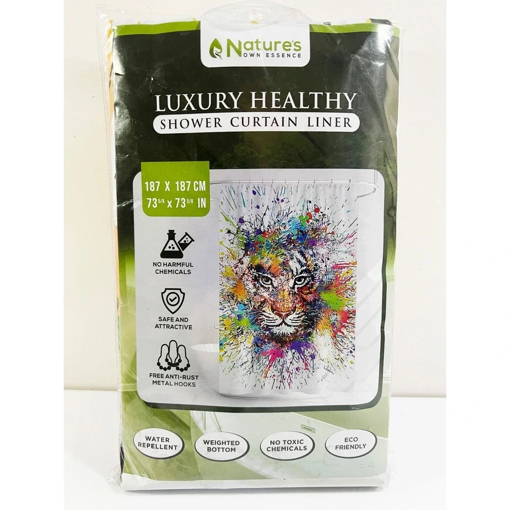 Nature's Own Essence Shower Curtain Liner TIGER Print